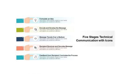Five Stages Technical Communication With Icons Ppt PowerPoint Presentation Pictures Sample Five Stages Technical Communication With Icons Ppt PowerPoint Presentation Pictures Sample
