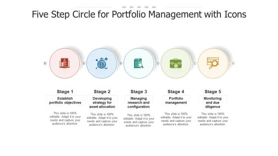 Five Step Circle For Portfolio Management With Icons Ppt PowerPoint Presentation Gallery Background Designs PDF Five Step Circle For Portfolio Management With Icons Ppt PowerPoint Presentation Gallery Background Designs PDF