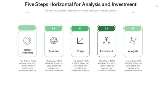 Five Step Horizontal Business Growth Ppt PowerPoint Presentation Complete Deck With Slides