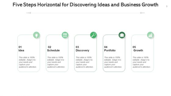 Five Step Horizontal Business Growth Ppt PowerPoint Presentation Complete Deck With Slides