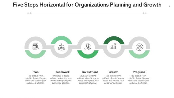 Five Step Horizontal Business Growth Ppt PowerPoint Presentation Complete Deck With Slides