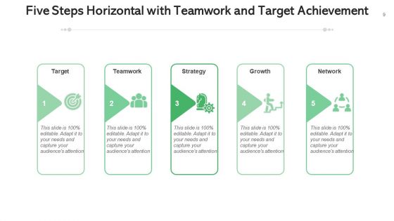 Five Step Horizontal Business Growth Ppt PowerPoint Presentation Complete Deck With Slides