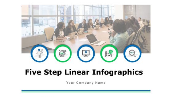 Five Step Linear Infographic Process Plan Ppt PowerPoint Presentation Complete Deck
