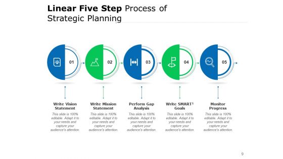 Five Step Linear Infographic Process Plan Ppt PowerPoint Presentation Complete Deck