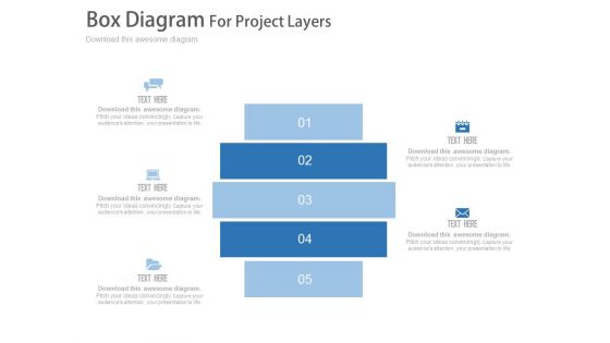 Five Steps Box Diagram For Information Display Powerpoint Template Five Steps Box Diagram For Information Display Powerpoint Template