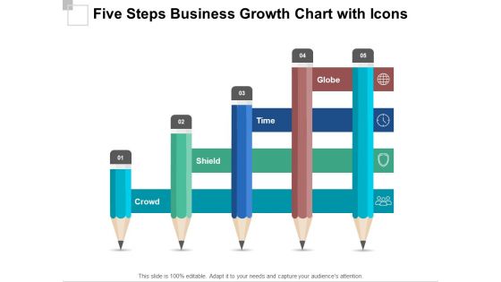Five Steps Business Growth Chart With Icons Ppt PowerPoint Presentation Model Sample Five Steps Business Growth Chart With Icons Ppt PowerPoint Presentation Model Sample