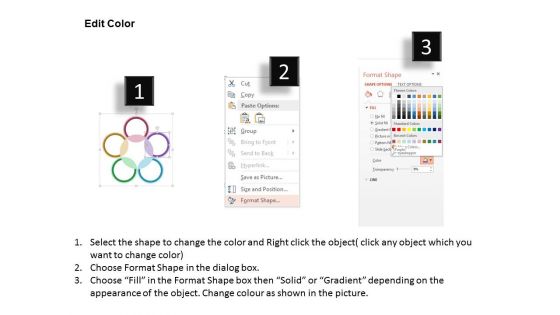 Five Steps Circular Infographic Illustration Powerpoint Template