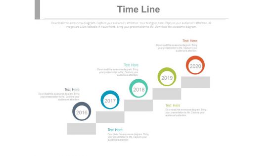 Five Steps Company Growth Timeline Powerpoint Slides