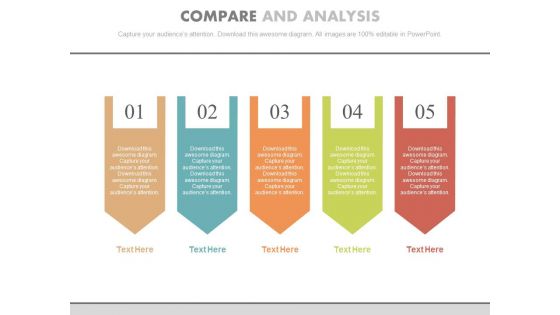 Five Steps For Data Compare And Analysis Powerpoint Template Five Steps For Data Compare And Analysis Powerpoint Template