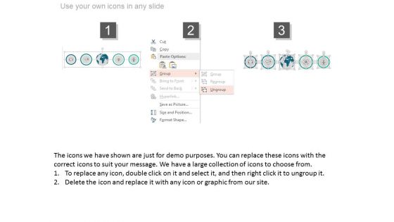 Five Steps For Global Technology And Communication Powerpoint Template