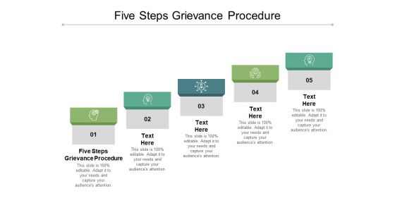 Five Steps Grievance Procedure Ppt PowerPoint Presentation Inspiration Slides Cpb