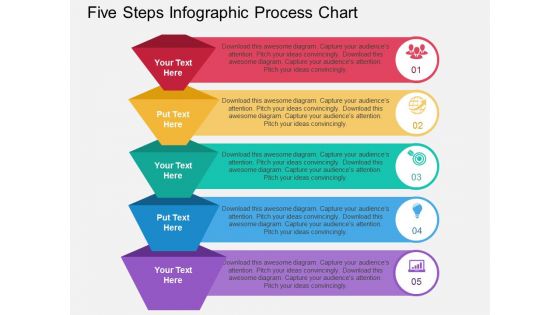 Five Steps Infographic Process Chart Powerpoint Template