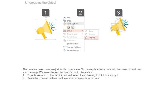 Five Steps Megaphone For Business News Powerpoint Slides