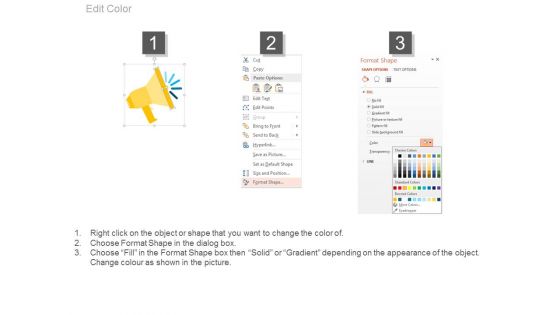 Five Steps Megaphone For Business News Powerpoint Slides