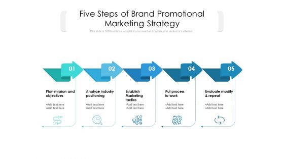 Five Steps Of Brand Promotional Marketing Strategy Ppt PowerPoint Presentation Icon Background Images PDF Five Steps Of Brand Promotional Marketing Strategy Ppt PowerPoint Presentation Icon Background Images PDF