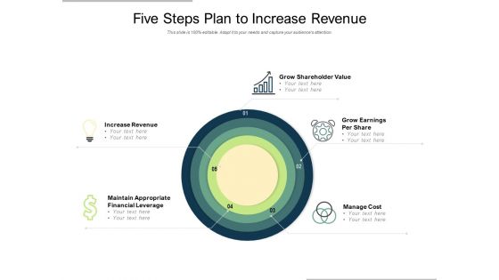 Five Steps Plan To Increase Revenue Ppt PowerPoint Presentation Ideas Diagrams