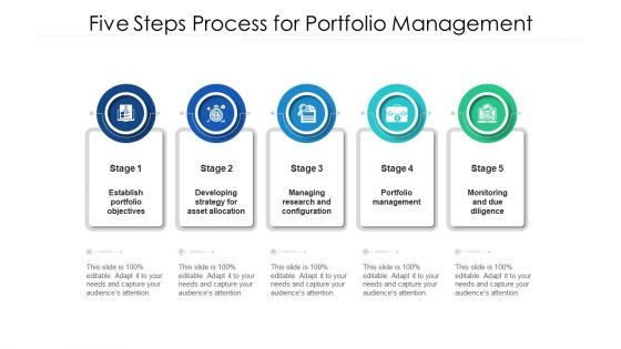 Five Steps Process For Portfolio Management Ppt Infographic Template Graphics PDF Five Steps Process For Portfolio Management Ppt Infographic Template Graphics PDF