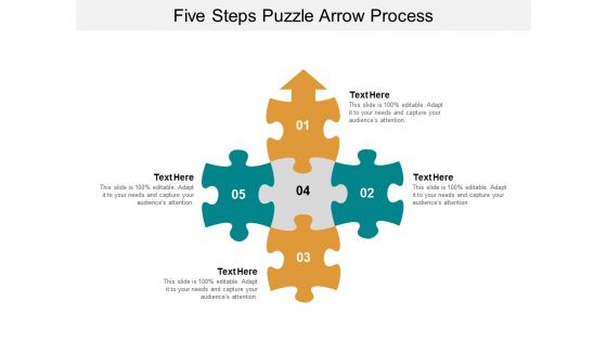 Five Steps Puzzle Arrow Process Ppt Powerpoint Presentation Show Design Ideas