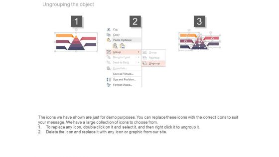 Five Steps Pyramid Process Chart Powerpoint Slides