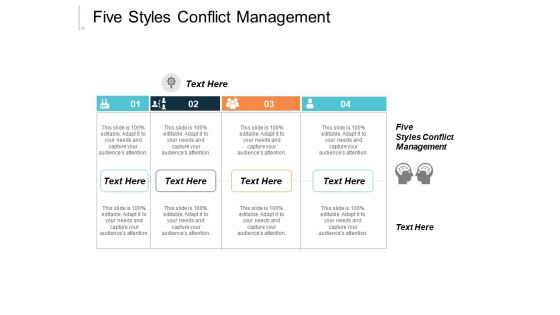 Five Styles Conflict Management Ppt PowerPoint Presentation Outline Mockup Cpb