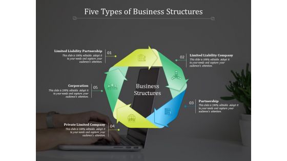 Five Types Of Business Structures Ppt PowerPoint Presentation Ideas Skills