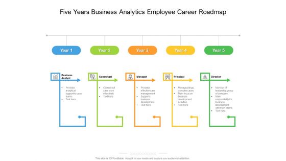 Five Years Business Analytics Employee Career Roadmap Infographics Five Years Business Analytics Employee Career Roadmap Infographics