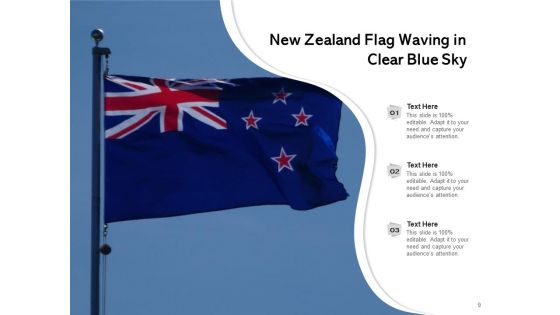 Flag Of New Zealand Location Cloudy Sky Ppt PowerPoint Presentation Complete Deck