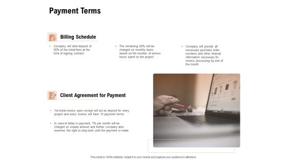 For Launching Company Site Payment Terms Ppt PowerPoint Presentation Icon Layout PDF