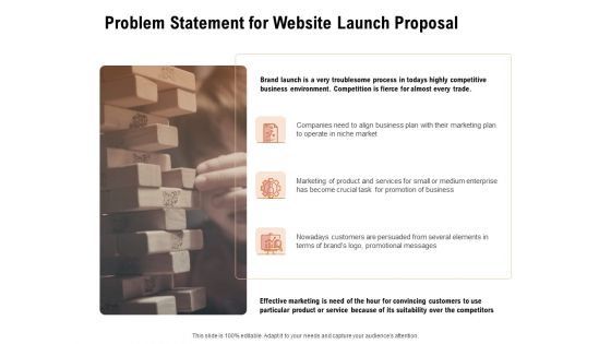 For Launching Company Site Problem Statement For Website Launch Proposal Information PDF