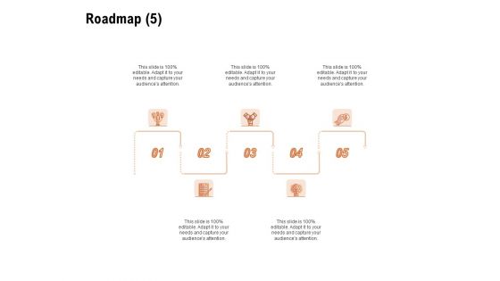 For Launching Company Site Roadmap Five Flow Process Ppt PowerPoint Presentation Deck PDF