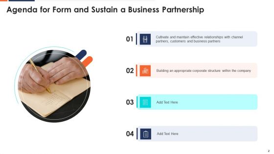 Form And Sustain A Business Partnership Ppt PowerPoint Presentation Complete With Slides