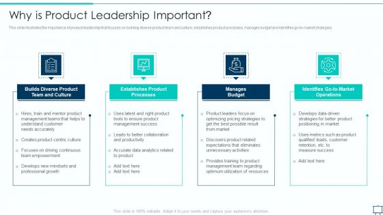 Formulating Competitive Plan Of Action For Effective Product Leadership Why Is Product Leadership Important Icons PDF