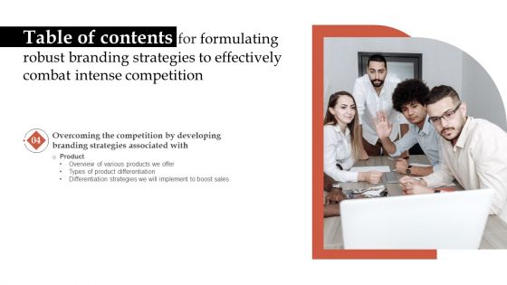 Formulating Robust Branding Strategies To Effectively Combat Intense Competition Table Of Contents Rules PDF