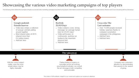 Formulating Robust Branding Strategies To Effectively Combat Showcasing The Various Video Marketing Campaigns Microsoft PDF