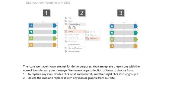 Four Arrow Banners For Synergy And Merger Powerpoint Template