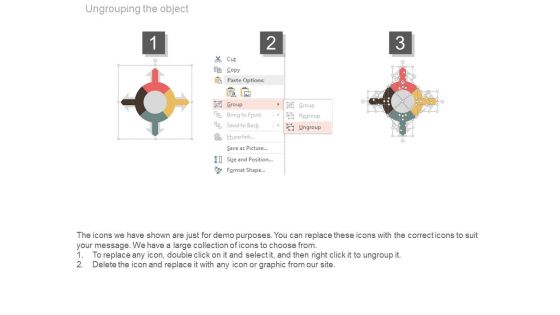 Four Arrows Circular Diagram For Business Process Powerpoint Slides