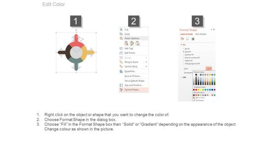 Four Arrows Circular Diagram For Business Process Powerpoint Slides