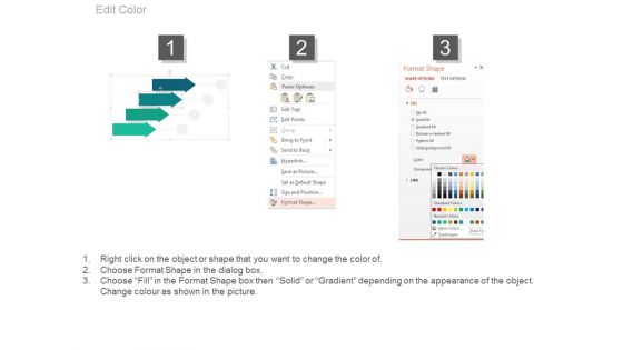 Four Arrows For Percentage Ratio Analysis Powerpoint Slides