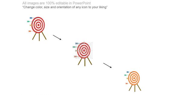 Four Arrows On Target Board Powerpoint Slides