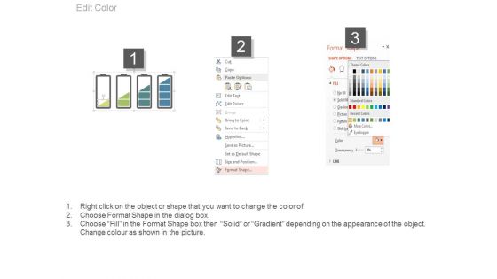 Four Batteries For Power Backup Storage Powerpoint Slides