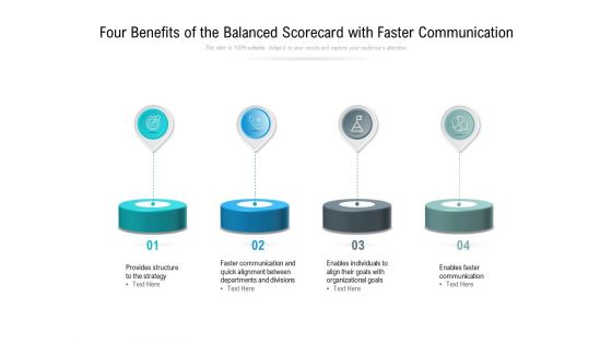 Four Benefits Of The Balanced Scorecard With Faster Communication Ppt PowerPoint Presentation Model Clipart