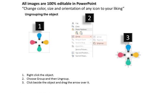 Four Bulbs For Idea Generation Powerpoint Template