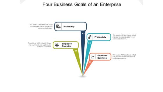 Four Business Goals Of An Enterprise Ppt PowerPoint Presentation Icon Example File