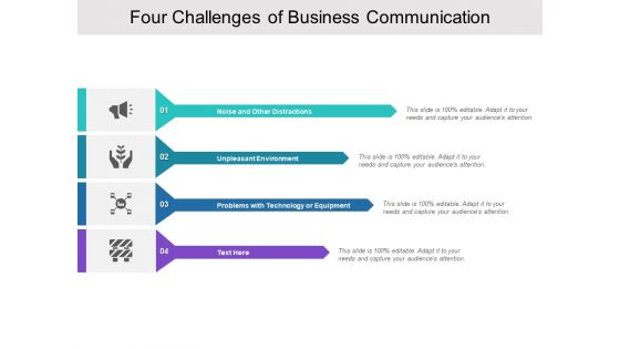 Four Challenges Of Business Communication Ppt PowerPoint Presentation Graphics