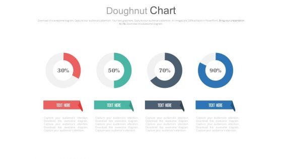Four Circle Chart With Percentage Ratios Powerpoint Slides