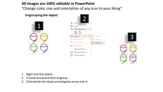 Four Circles Business Workflow Diagram PowerPoint Template