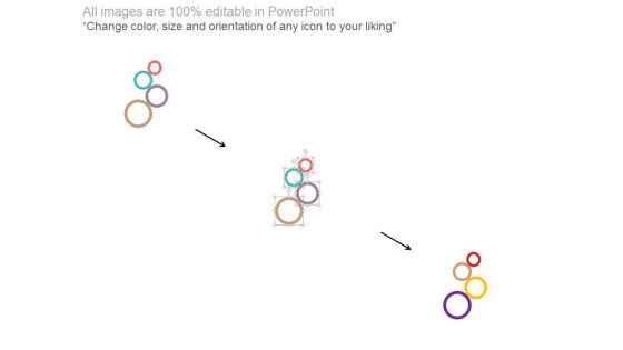 Four Circles Chart Financial Growth Steps Powerpoint Slides