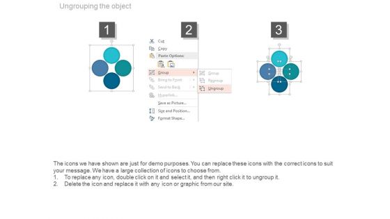 Four Circles For Swot Analysis Powerpoint Template