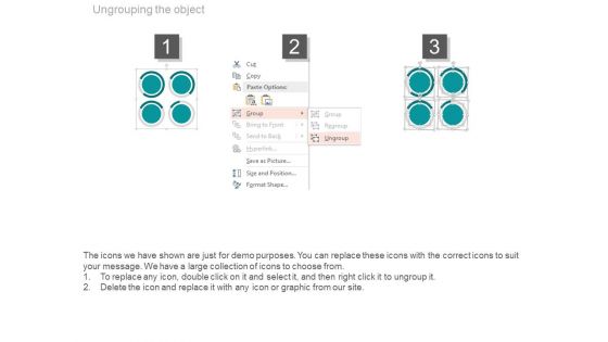 Four Circles With Percentage Data Display Powerpoint Slides