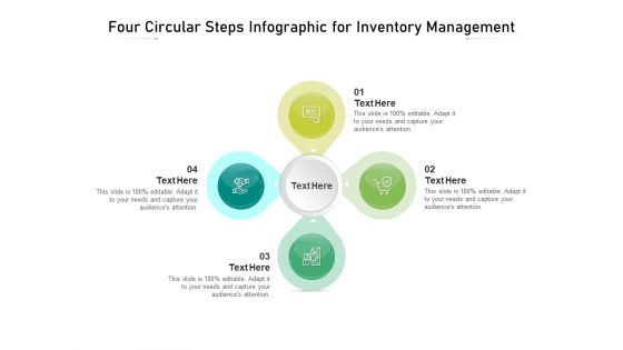 Four Circular Steps Infographic For Inventory Management Ppt PowerPoint Presentation Icon Ideas PDF